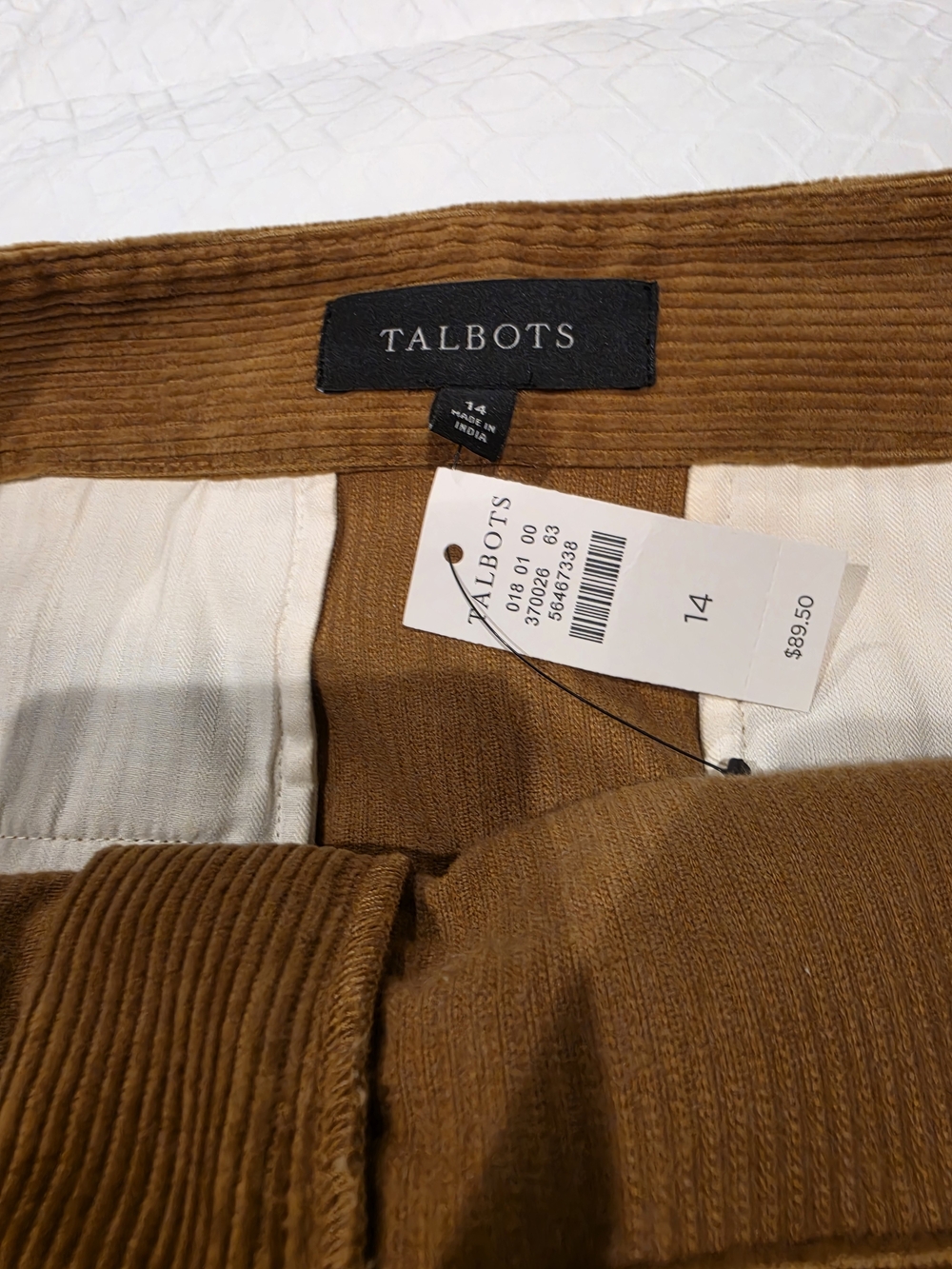 Talbots Corduroy Mini Skirt in Cognac Size 14 NWT - Picture 3 of 9